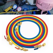 3Pack Upgrade 29986 Plus II 1/4" Hvac Hose with Compact Ball Valve 72in Length