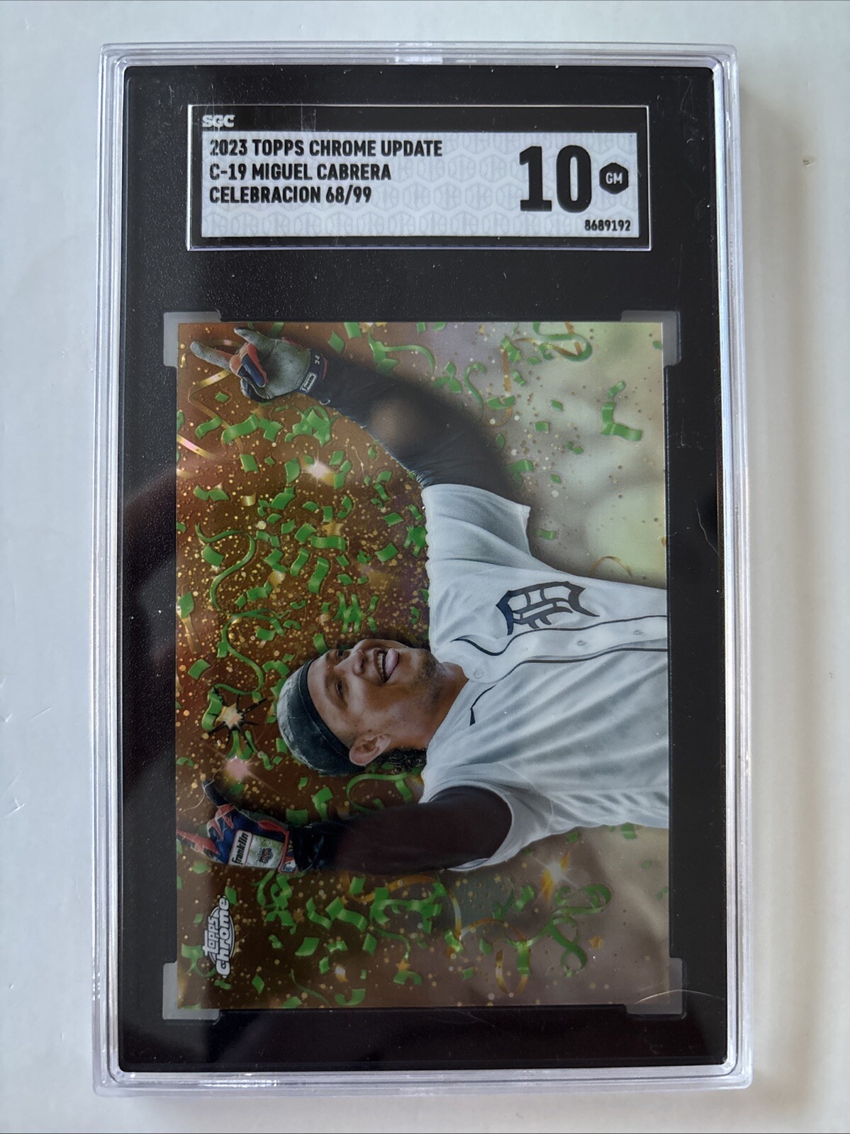 2023 Topps Chrome Update Miguel Cabrera Celebracion /99 SGC 10