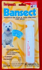 SERGEANT'S BANSECT SQUEEZE-ON FLEA & TICK CONTROL~ SMALL DOGS TO 33 LBS. ~ NEW