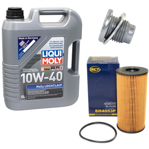 MotoröL Set ÖLfilter SH4053P 10W40 5Liter + ÖLablassschraube FüR Opel Movano-image
