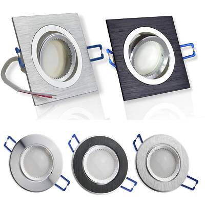 10x LED Einbaustrahler Set GU10 230V 1-9W rund eckig Einbauspot 70mm Bohrloch