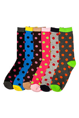 MAMIA LADIES DESIGN CREW SOCKS 6 Pairs Size 9-11    Free Shipping!