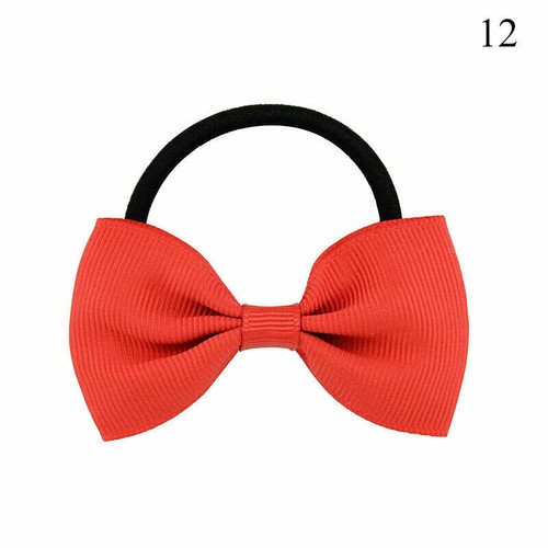 Kid Baby Solid Color Bowknot Hair Tie Elastic Band Girl Scrunchie Accessories US - Picture 24 of 32