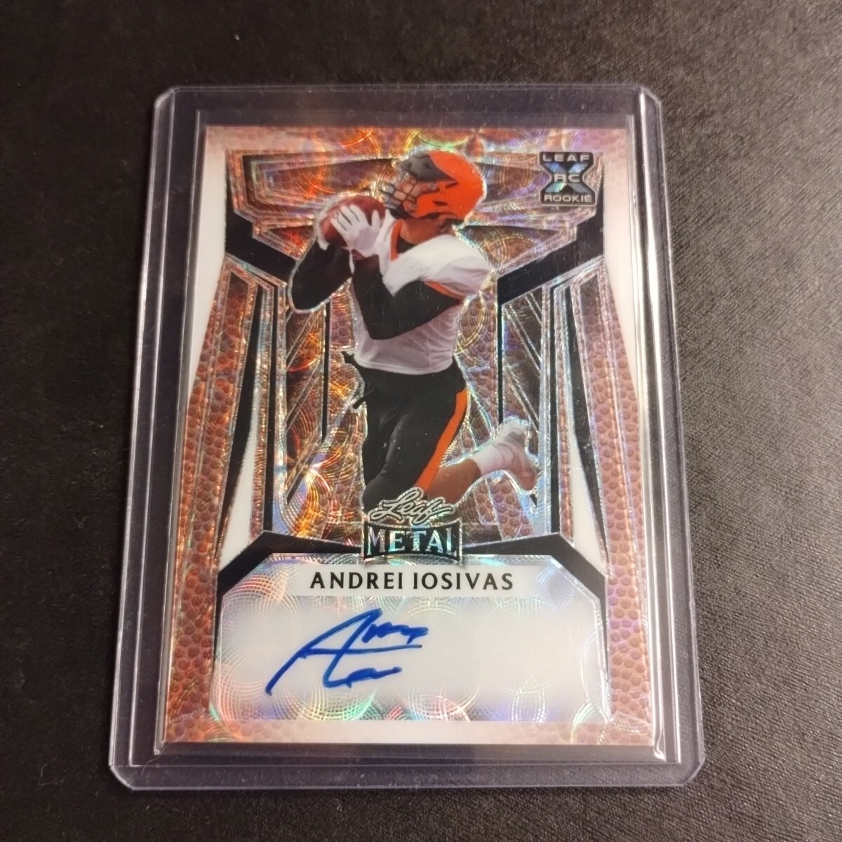 #4/5 Andrei Iosivas Pigskin Scope Rookie Auto 2023 Leaf Metal Princeton Bengals