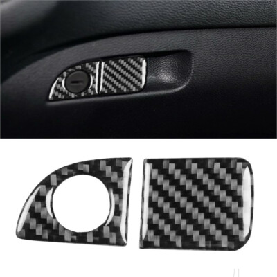 2Pcs Carbon Fiber Glove Box Switch Cover Trim For Dodge Challenger 2015-2020