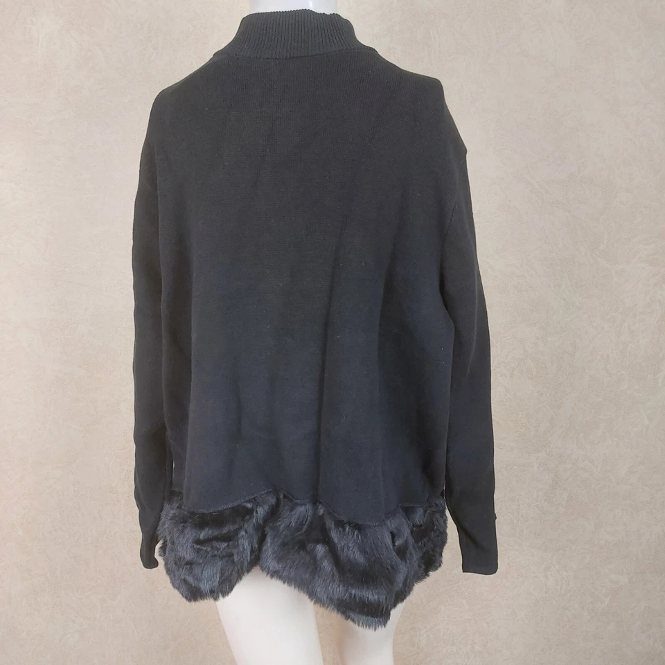 Colección JM Nuevo Topper Dobladillo de Piel Negro Profundo para Mujer Talla 1X__ NUEVO CON ETIQUETAS B3C1 Foto 2 de 4