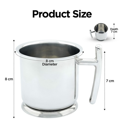 Stainless Steel Shaving Mug, Heavy Bottom Mug, Classic Elegant Shaving Cup - Picture 2 of 8