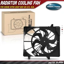 Radiator Cooling Fan Assembly with Shroud for Dodge Nitro 2007-2011 V6 3.7L 4.0L