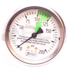 NEW THERMCO ASME B40.100 PRESSURE GAUGE 0-200PSI