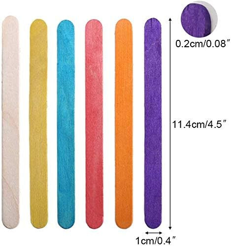 80 Wooden Lolly Sticks DIY Home Projects Craft Kids Coloured Popsicle Scrapbook - Picture 3 of 4