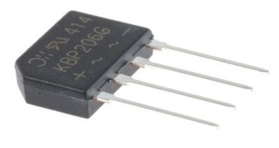 1 x Dioden inkl. KBP206G, Brückengleichrichter, 2A 600V, 4-Pin KBP