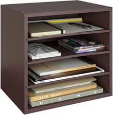 Ballucci 4-Tier Paper Organizer, Desk File 4 Tier, Espresso 