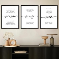 Christian Canvas Serenity Prayer Wall Art - Jeremiah 29:11 Bible Verse - Reli...