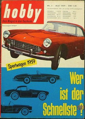Hobby 05/59 Sportwagen 1959, Vorstellung Austin A 40, Modellrennwagen ''KILLER''
