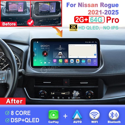 12.3'' 2K Screen  For Nissan Rogue 2021-2025 Android Radio Carplay Android Auto
