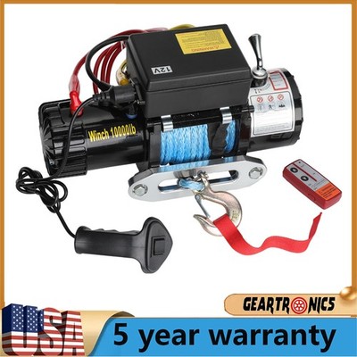 Wireless Electric Winch 10000lbs 12V Synthetic Rope Towing for Synthetic Rope