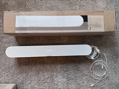 Sonos Ray Soundbar - White with Box - Includes Optical Cable and Power Cord