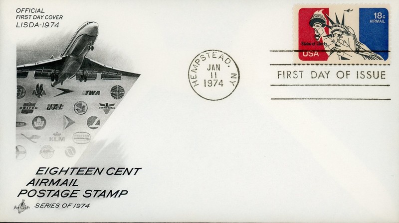 U.S. FIRST DAY COVER, 18 cent Airmail, Statue of Liberty,  Scott #C87