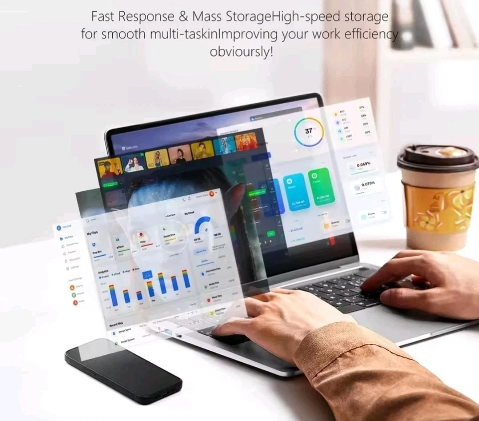 Notebook Pc Portatile Atom Ram 12Gb SSD 256Gb Win11 Pro 14" FHD - Immagine 2 di 4