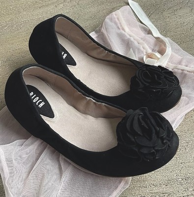 BLOCH BALLERINAS NEU 37 Wildleder Leder Schwarz Flach 
