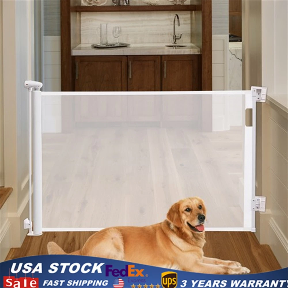 140*86cm Extra Tall Pet Dog Alloy Retractable Gate Indoor Baby Retractable Gate