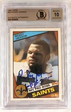 Signed 1984 Topps Rickey Jackson New Orleans Saints Card #303 BAS Beckett Auto10