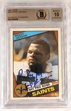 Signed 1984 Topps Rickey Jackson New Orleans Saints Card #303 BAS Beckett Auto10