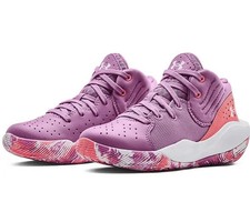 Under Armour UA Jet Basketball Sneaker Purple Unisex Youth 6 Shoe Leather Urban