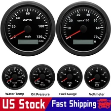 85mm GPS Speedometer 120MPH&Tachometer 7000RPM&52MM Fuel/Oil/Temp/Volt US STOCK 