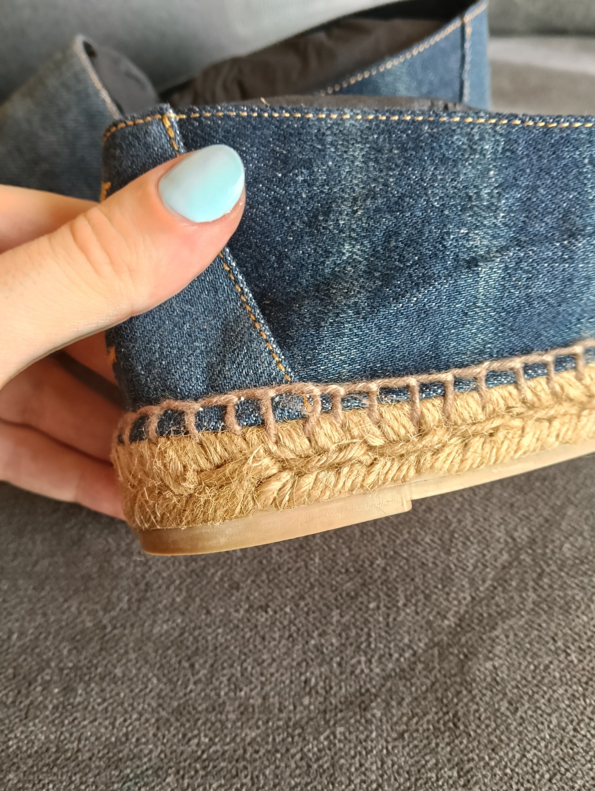 Espadrillas Saint Laurent in denim blu unisex nuove con scatola taglia 39 5