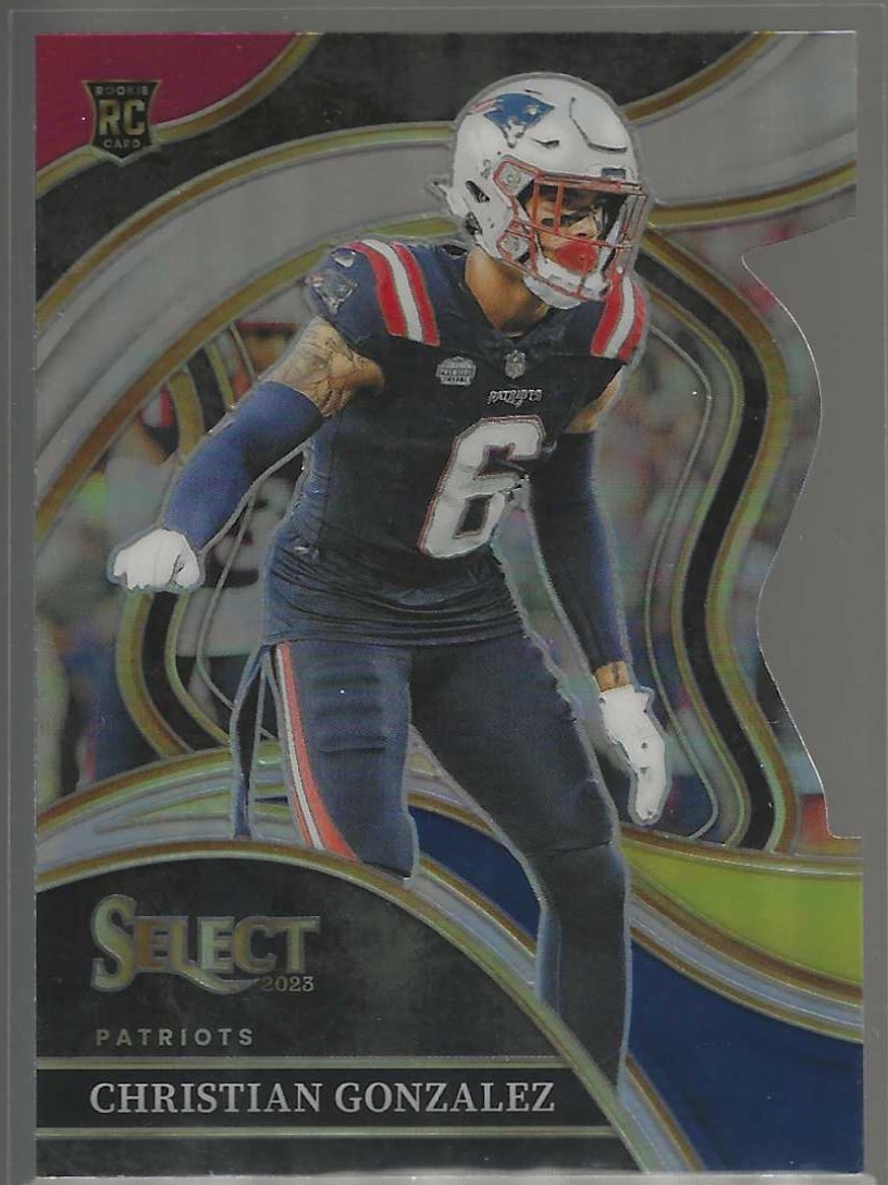 2023 Panini Select #286 Christian Gonzalez Red and Yellow Prizms Die Cuts