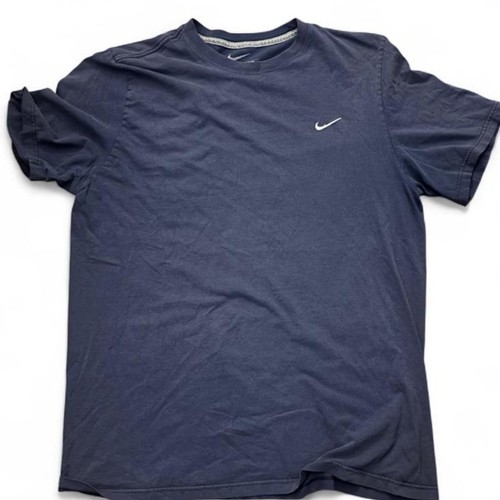 Nike Men’s XL Blue Solid Crewneck Short Sleeve Knit Cotton Logo T-Shirt