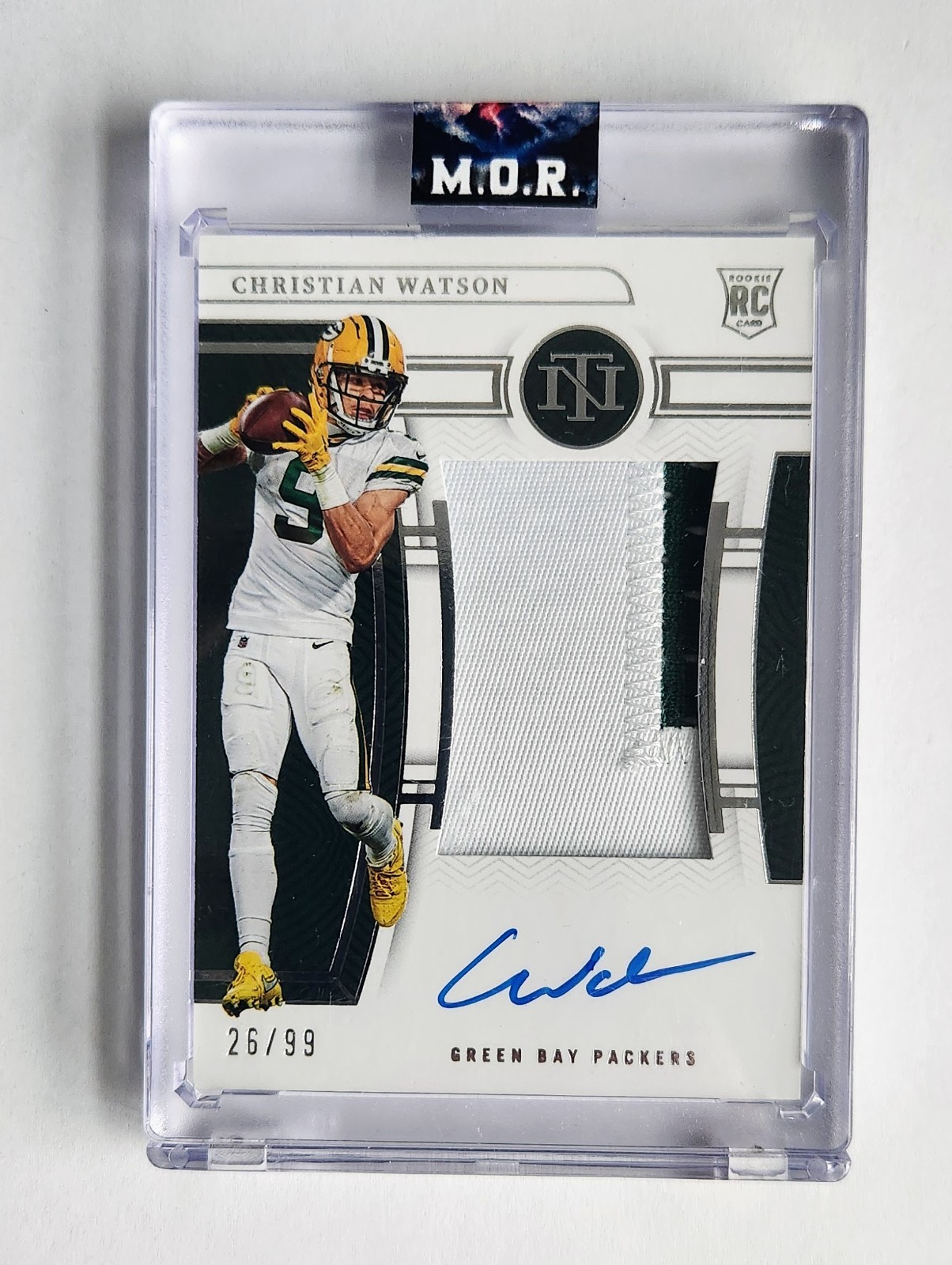 2022 Panini National Treasures RC Patch Autograph Christian Watson #174 26/99