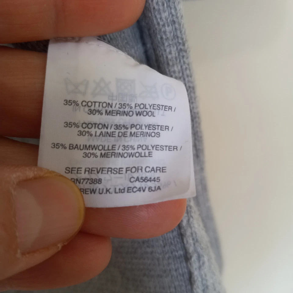 J. Chaqueta Blazer CREW Para Mujer Gris Tejido Algodón Lana Frente Abierto Carrera Informal S Foto 3 de 4