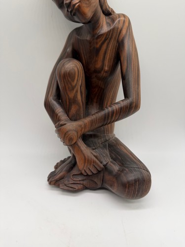 Vintage Indonesian Balinese Wood Carving of Woman Marked Injwarda Mas Bali - 第 3/19 張圖片