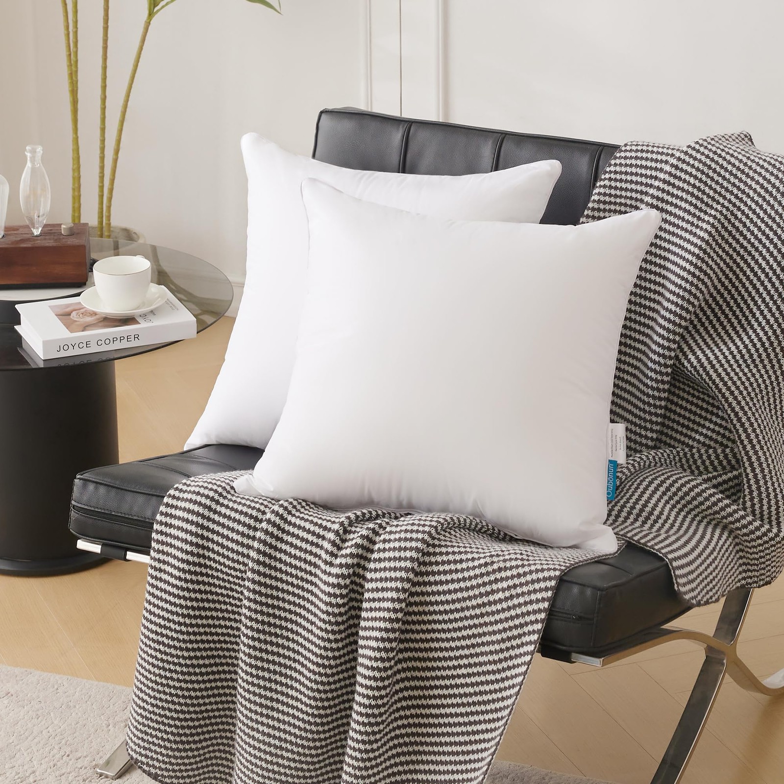 Oubonun 28 x 28 Pillow Inserts Set of 2 - Euro Pillow Inserts with 100 Cotton...