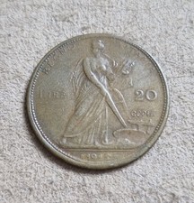 20 Lire 1912 Aratrice ( Copia ) Moneta Rara da collezione Regno d'Italia Usata