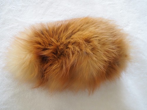 Vintage Golden/Red Fox Fur Pillbox Hat 1960s -- Small