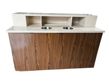 60"x23" Trash Station Coffee Creamer Condiment Cabinet On Wheels 3 Door 4311