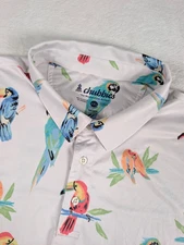 Chubbies The Dude Where's Macaw Polo Shirt Mens 2XL Birds Parrots