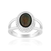 Cavill Damen Ring Sterlingsilber 0,74Ct Mezezo Opal Oval Platiniert- Echtschmuck