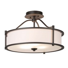 Semi Flush Mount Ceiling Light 18 Inch 3 Light Close to Ceiling Light with Fa...