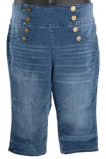 DG2 by Diane Gilman Stretch Pull-On Sailor Pedal Pusher Jean Midtone