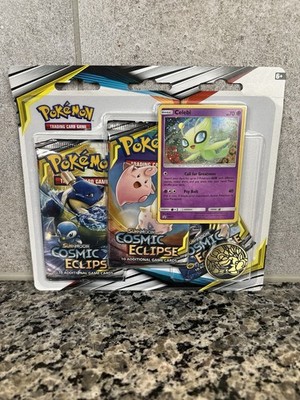 Pokemon Sun & Moon Cosmic Eclipse 3-Pack Blister Celebi Sealed