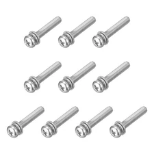 10Pcs M5 x 30mm 304 Stainless Steel Phillips Pan Head Machine Screws Bolts