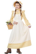 Prairie Girls Costume Pinafore Apron Bonnet Pioneer 00610 Halloween