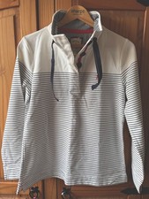 JOULES NAVY WHITE SIZE 12 BEAUTIFUL HIGH NECK TOP GUARANTEED NEW NO TAGS