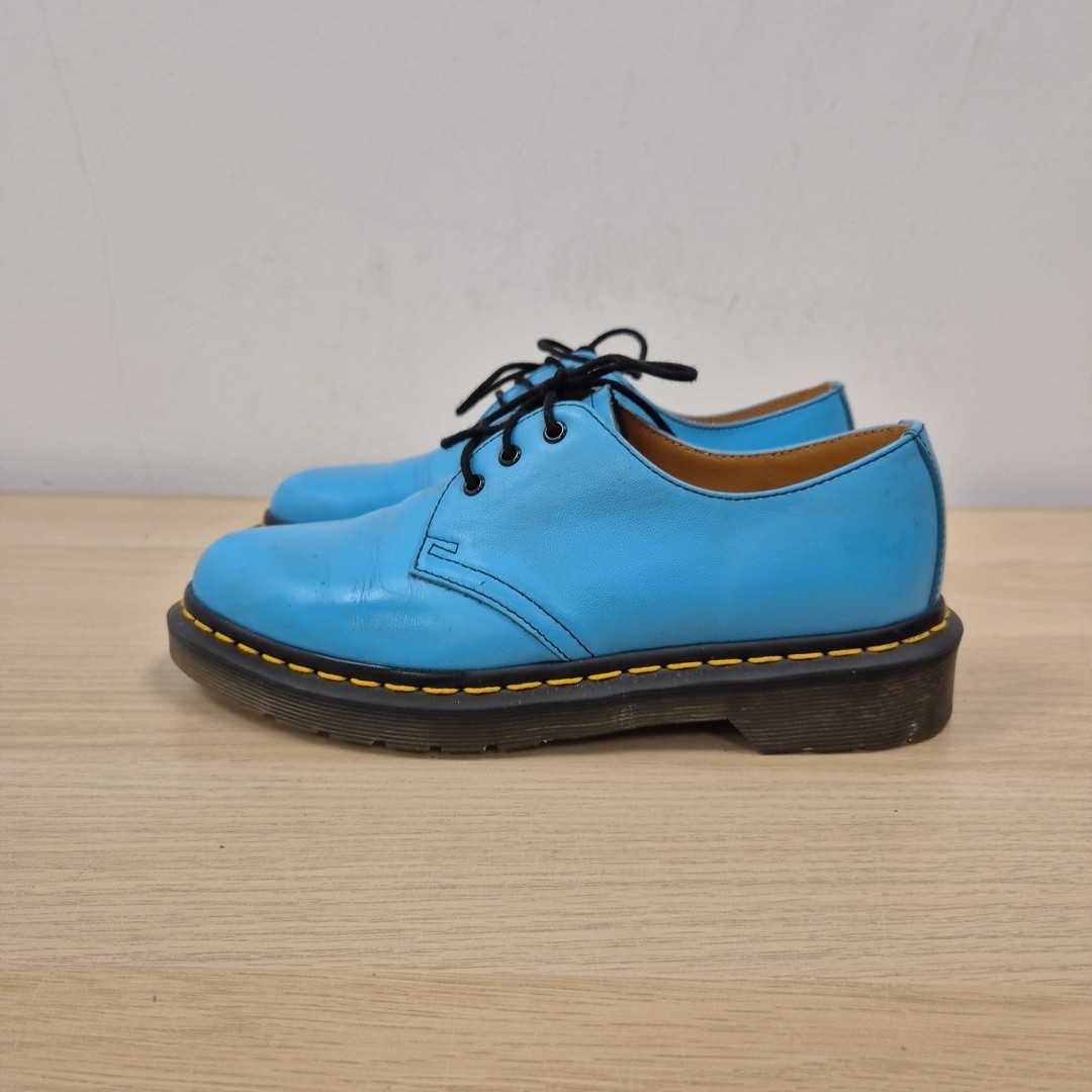 Dr Martens 1461 Blue Leather Yellow Stitch School Oxford Shoes Size Uk Eu  37
