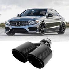 Carbon Fiber 2.5"In/ 4" Outlet Muffler Tip For Mercedes Benz W205 W204 W212 C300