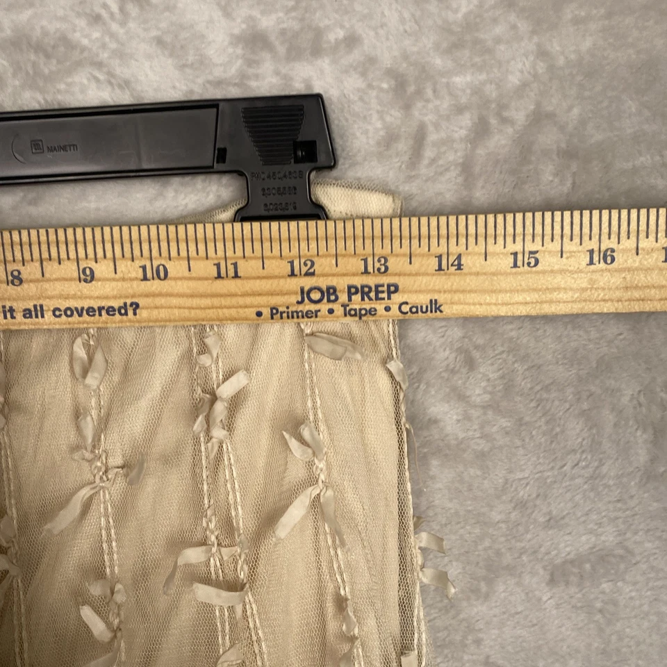 Boho Fairy Women’s Midi Fringe Tulle Beige Skirt Medium Romantic Coquette M - Image 2 of 4